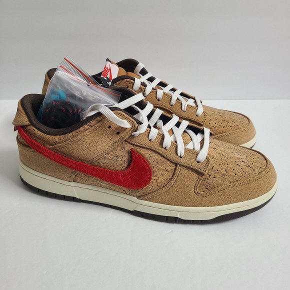 NEW Nike Dunk Low SP x CLOT Cork Shoes FN0317-121 Size 13 Brown main image 7
